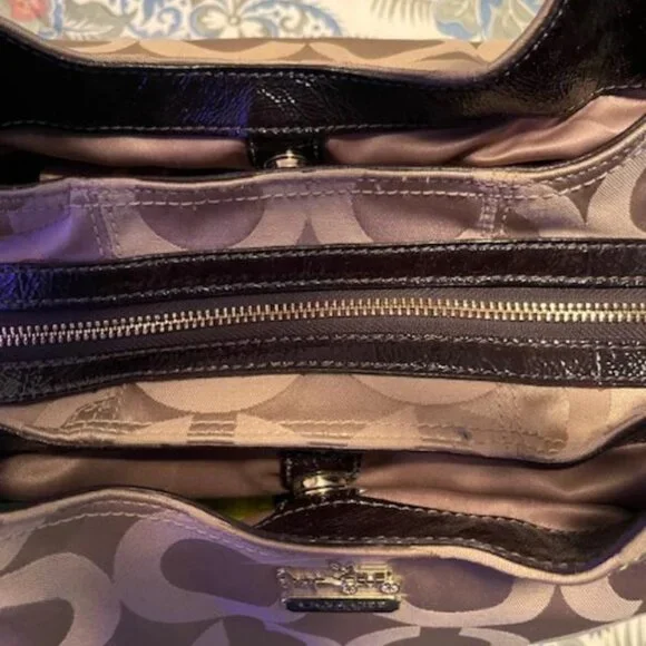 2010 Coach Signature Madison OP Art Maggie Hobo Handbag w/ Gold Hangtag 14305 - Picture 11 of 15